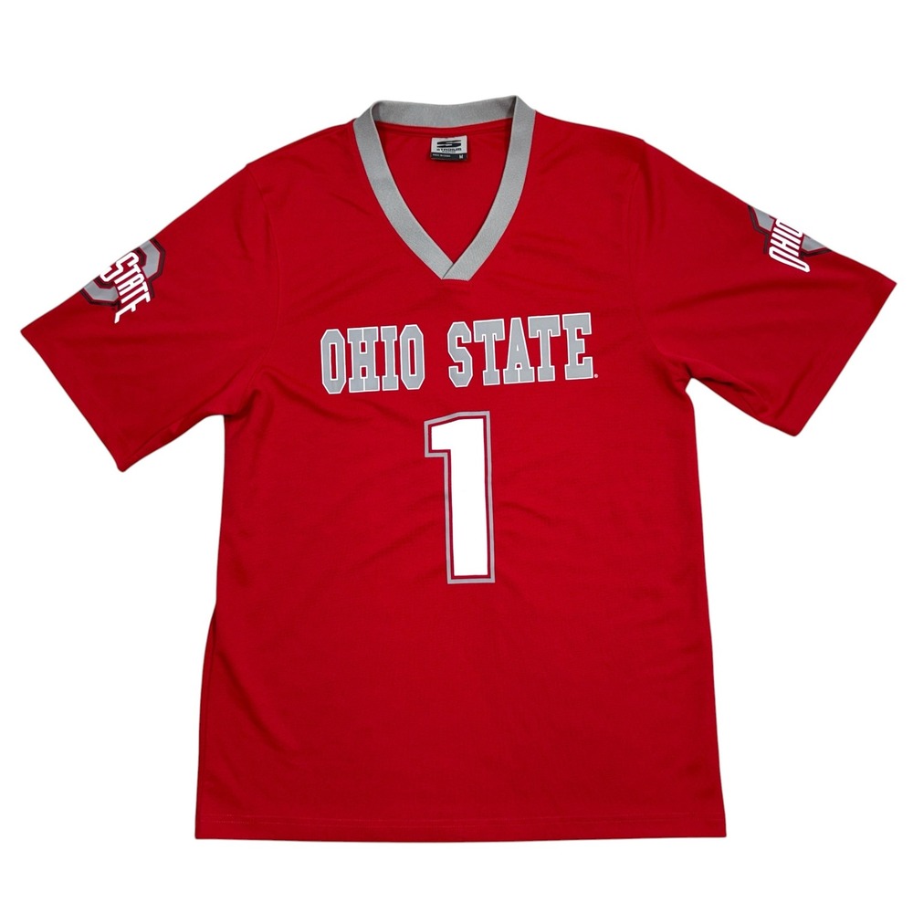 Ohio State Football Jersey Adult Medium Red Gray No 1 Buckeyes Football Gameday